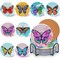 8 PCS Diamond Painting Coasters for Drinks - DIY Life Coaster Kits, Diamond Art for Adults, Kids, and Beginners, Includes Butterfly Design Craft Supplies